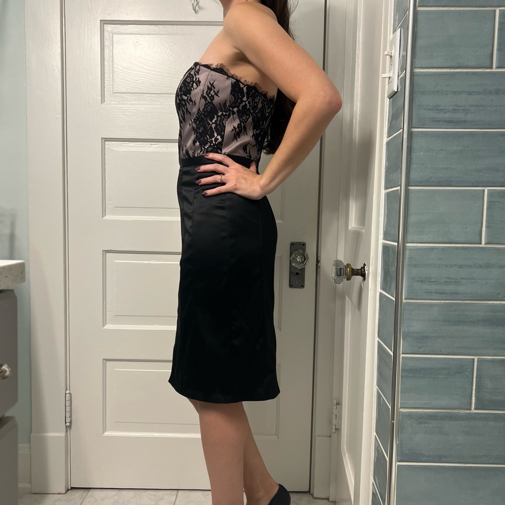 White House Black Market strapless party dress size 4